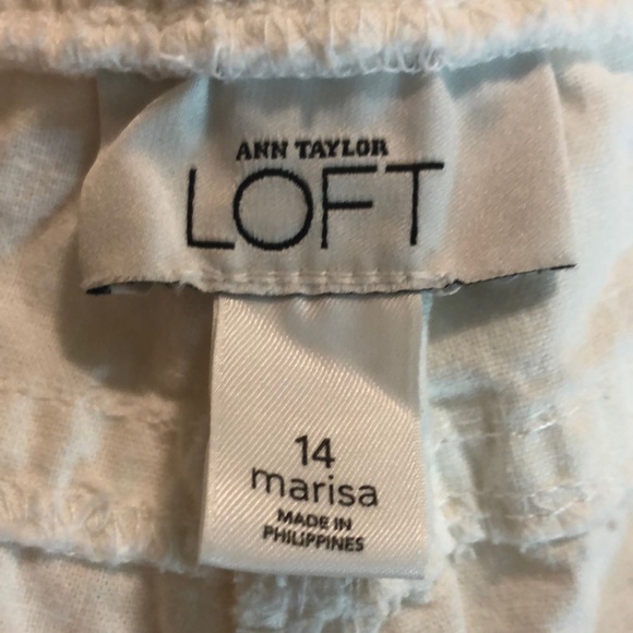ANN TAYLOR LOFT Size 14 Marisa Wide Leg Crop Linen Cotton Summer Cozy $109 NEW - Picture 14 of 16